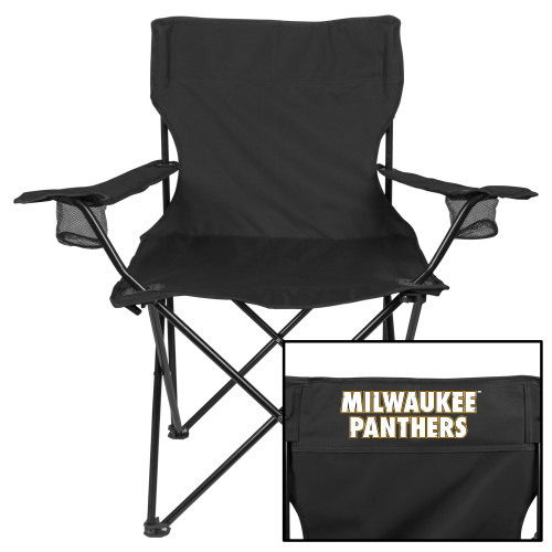  Deluxe Black Captains Chair - University of Wisconsin Milwaukee Panthers Wordmark Stacked