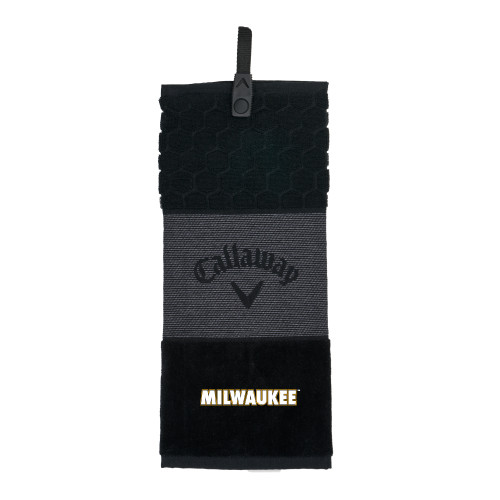  Callaway Black Trifold Towel - University of Wisconsin Milwaukee Wordmark Flat