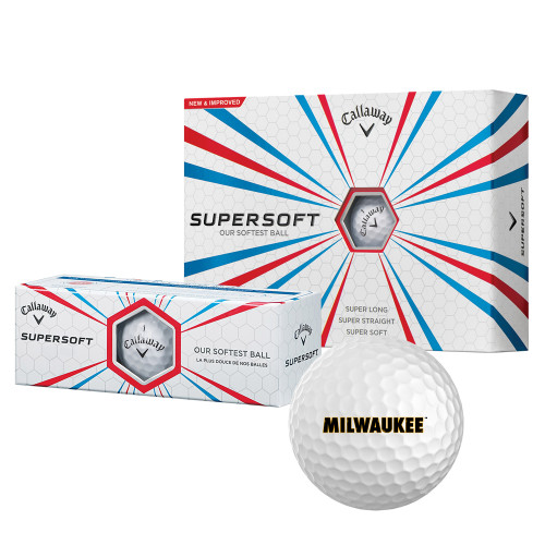  Callaway Supersoft Golf Balls 12/pkg - University of Wisconsin Milwaukee Wordmark Flat