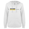 Thumbnail image for  ENZA Womens White V Notch Raw Edge Fleece Hoodie