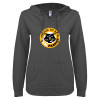 Thumbnail image for  ENZA Womens Dark Heather V Notch Raw Edge Fleece Hoodie