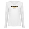 Thumbnail image for  Womens White Long Sleeve V Neck Tee 