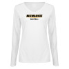 Thumbnail image for  Womens White Long Sleeve V Neck Tee 