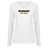 Thumbnail image for  Womens White Long Sleeve V Neck Tee 