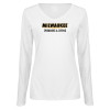 Thumbnail image for  Womens White Long Sleeve V Neck Tee 