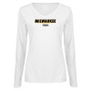 Thumbnail image for  Womens White Long Sleeve V Neck Tee 