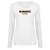 Thumbnail image for  Womens White Long Sleeve V Neck Tee 