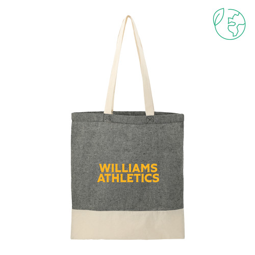  Split Recycled Black Cotton Twill Convention Tote - Athletics Wordmark