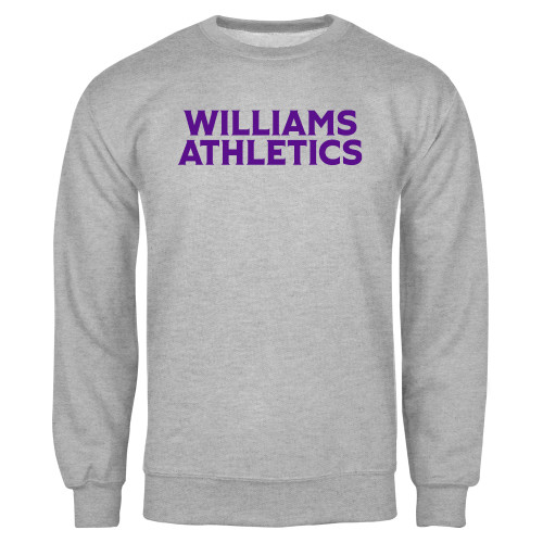  Grey Fleece Crew - Athletics Wordmark