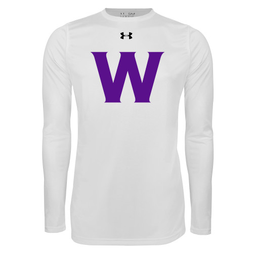  Under Armour White Long Sleeve Tech Tee - W Logo
