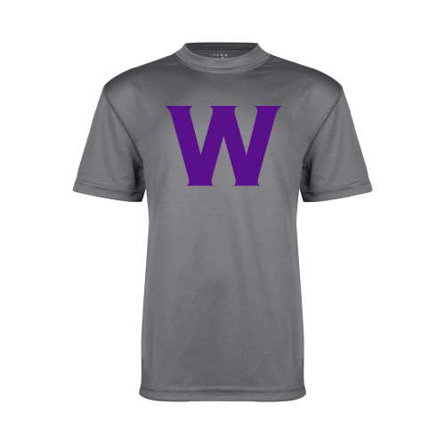  Youth Performance Grey Concrete Tee - W Logo