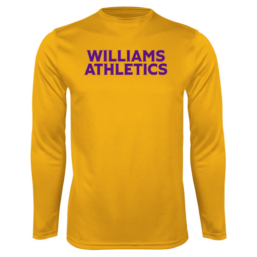  Gold Performance Long Sleeve Shirt - Athletics Wordmark
