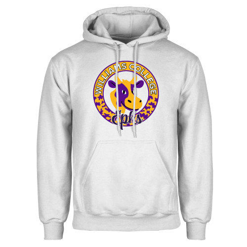  White Fleece Hoodie - Ephs Cow Pattern Circle
