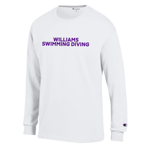  Champion White Long Sleeve T Shirt - Williams Swimming Diving