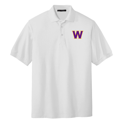  White Silk Touch Polo - W Logo