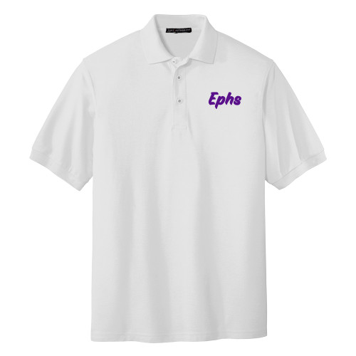 White Silk Touch Polo - Ephs Logo