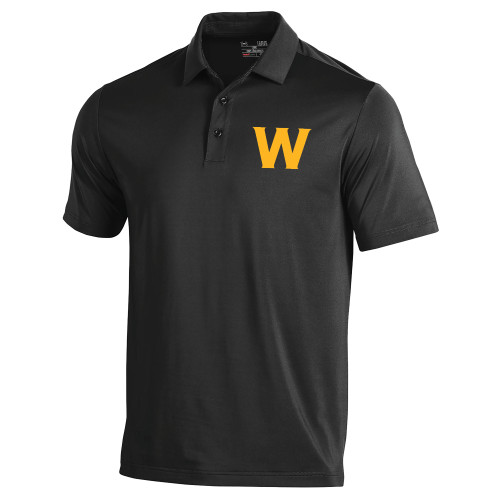  Under Armour Black Performance Polo - W Logo