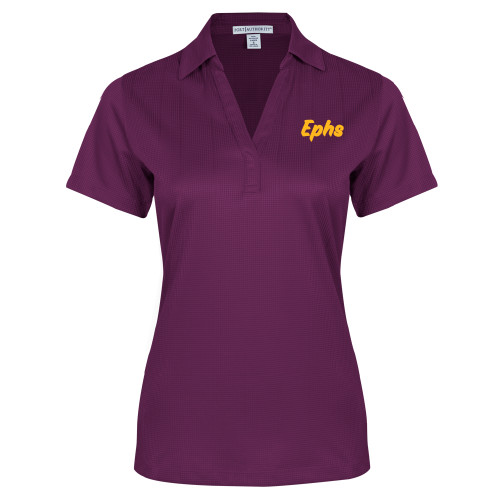 Womens Purple Performance Fine Jacquard Polo - Ephs Logo
