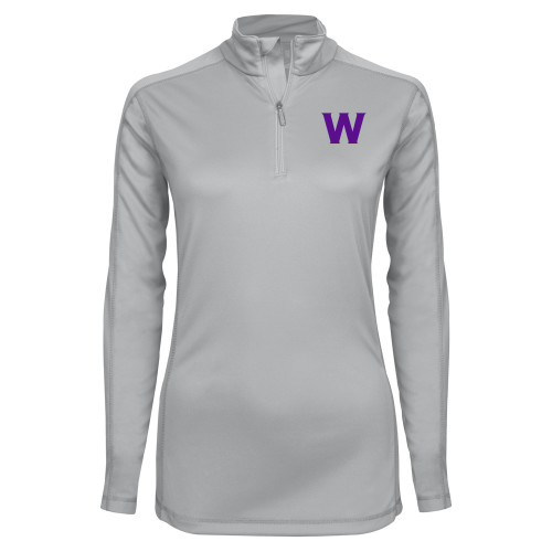  Syntrel Womens Platinum Interlock 1/4 Zip - W Logo