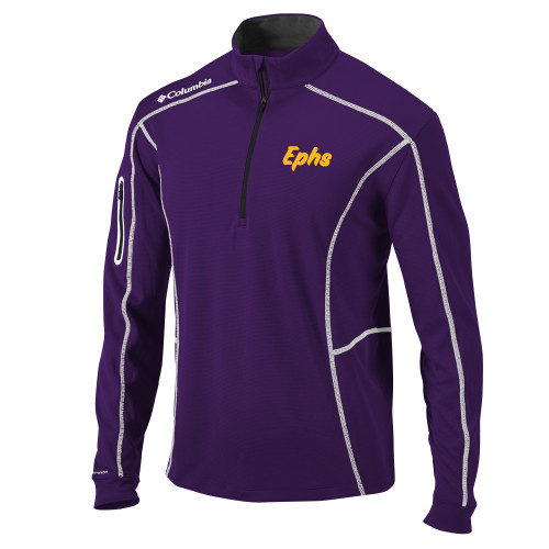  Columbia Purple Omni Wick Shotgun 1/4 Zip - Ephs Logo