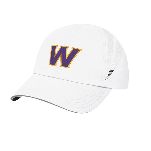  Womens White Performance Cap - W Logo
