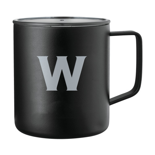  Rover Camp Vacuum Insulated Black Mug 14oz - W Logo Engraved