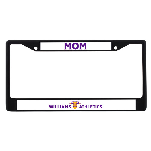  Mom Metal License Plate Frame in Black - Athletics Flat Wordmark