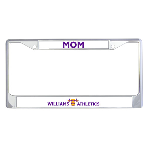  Mom Metal License Plate Frame in Chrome - Athletics Flat Wordmark