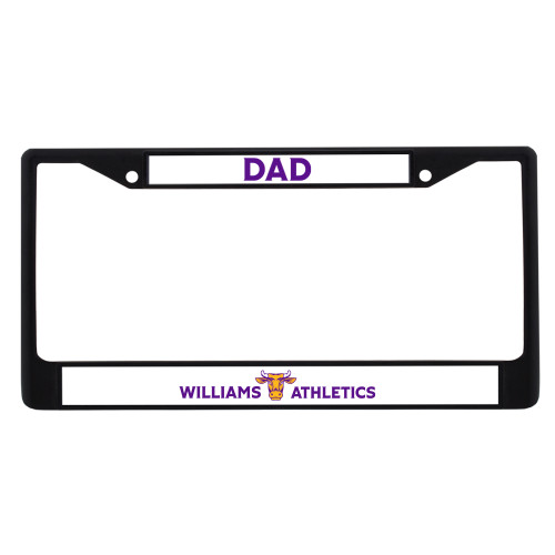  Dad Metal License Plate Frame in Black - Athletics Flat Wordmark