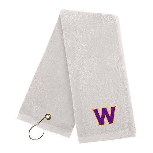  White Golf Towel - W Logo