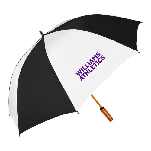  64 Inch Black/White Umbrella - Athletics Wordmark
