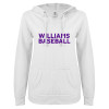 Thumbnail image for  ENZA Womens White V Notch Raw Edge Fleece Hoodie