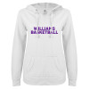 Thumbnail image for  ENZA Womens White V Notch Raw Edge Fleece Hoodie