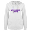 Thumbnail image for  ENZA Womens White V Notch Raw Edge Fleece Hoodie