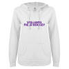 Thumbnail image for  ENZA Womens White V Notch Raw Edge Fleece Hoodie