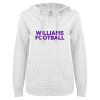 Thumbnail image for  ENZA Womens White V Notch Raw Edge Fleece Hoodie