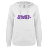 Thumbnail image for  ENZA Womens White V Notch Raw Edge Fleece Hoodie