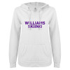 Thumbnail image for  ENZA Womens White V Notch Raw Edge Fleece Hoodie