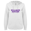 Thumbnail image for  ENZA Womens White V Notch Raw Edge Fleece Hoodie