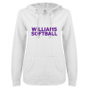 Thumbnail image for  ENZA Womens White V Notch Raw Edge Fleece Hoodie