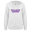 Thumbnail image for  ENZA Womens White V Notch Raw Edge Fleece Hoodie
