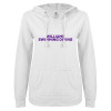 Thumbnail image for  ENZA Womens White V Notch Raw Edge Fleece Hoodie