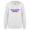 Thumbnail image for  ENZA Womens White V Notch Raw Edge Fleece Hoodie