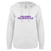 Thumbnail image for  ENZA Womens White V Notch Raw Edge Fleece Hoodie