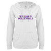 Thumbnail image for  ENZA Womens White V Notch Raw Edge Fleece Hoodie
