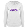 Thumbnail image for  ENZA Womens White V Notch Raw Edge Fleece Hoodie