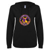Thumbnail image for  ENZA Womens Black V Notch Raw Edge Fleece Hoodie