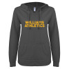 Thumbnail image for  ENZA Womens Dark Heather V Notch Raw Edge Fleece Hoodie