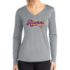 Thumbnail image for  Womens Grey Performance Long Sleeve V Neck Shirt