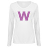 Thumbnail image for  Womens White Long Sleeve V Neck Tee